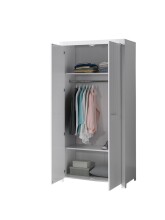Jugendzimmer-Set >ERIK< in Weiß aus Massiv Kiefer und MDF - 208x77x96cm (BxHxT)