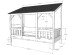 Hausbett >HAUSBETT< in Weiß aus Massiv Kiefer und MDF - 214,2x174x105,3 (BxHxT)