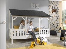 Hausbett >HAUSBETT< in Weiß-Schwarz - 214,2x174x105,3 (BxHxT)