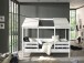 Hausbett >HAUSBETT< in Weiß aus Massiv Kiefer und MDF - 214,2x174x105,3 (BxHxT)