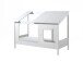 Hausbett >HAUSBETT< in Weiß aus Massiv Kiefer und MDF - 214x158,5x105cm (BxHxT)