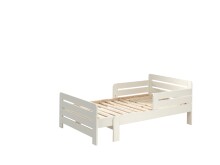 Kinderbett >JUMPER< in weiß lackiert - 204x65x99,5 (BxHxT)