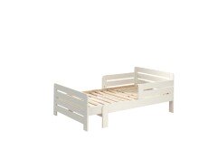Kinderbett >JUMPER< in weiß lackiert - 204x65x99,5 (BxHxT)