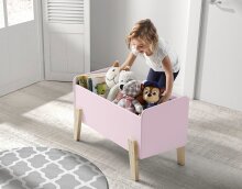 Spielzeugtruhe >KIDDY< in rosa aus Massiv Kiefer...