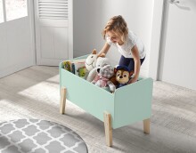 Spielzeugtruhe >KIDDY< in mintgrün aus Massiv...