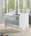 Babybett >KIDDY< in Weiß aus Massiv Kiefer und MDF - 129x94x68cm (BxHxT)