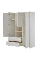 Kleiderschrank >KIDDY< in Weiß aus Massiv...