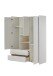 Kleiderschrank >KIDDY< in Weiß aus Massiv Kiefer und MDF - 133x190x55cm (BxHxT)