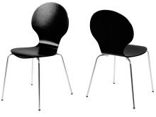 Stapelstuhl >Marcus< in Schwarz aus MDF - 49x87x53cm (BxHxT)