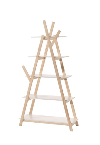 Regal >KIDDY< in Weiß aus Massiv Kiefer und MDF - 90x169x34cm (BxHxT)