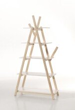 Regal >KIDDY< in Weiß aus Massiv Kiefer und MDF - 90x169x34cm (BxHxT)