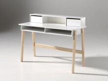 Kinderschreibtisch >KIDDY< in Weiß aus Massiv Kiefer und MDF - 120x87x60 (BxHxT)