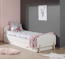 Jugendzimmer-Set >KIDDY< in Weiß aus Massiv Kiefer und MDF - 206x73x95cm (BxHxT)