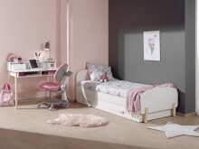 Jugendzimmer-Set >KIDDY< in Weiß aus Massiv Kiefer und MDF - 206x73x95cm (BxHxT)