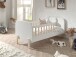 Kinderbett >KIDDY< in Weiß aus Massiv Kiefer und MDF - 147,4x68,3x77cm (BxHxT)
