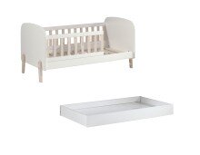 Kinderbett >KIDDY< in Weiß aus Massiv Kiefer...