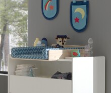 Kommode >KIDDY< in Weiß aus Massiv Kiefer und MDF - 90x106x74cm (BxHxT)