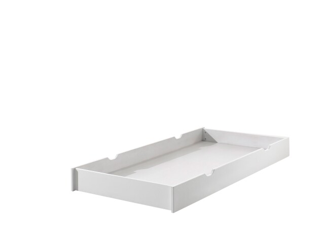 Bettschubkasten >ERIK< in Weiß aus Massiv Kiefer und MDF - 198,5x19x94cm (BxHxT)