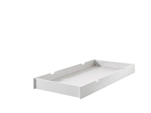 Bettschubkasten >ERIK< in Weiß aus Massiv Kiefer und MDF - 198,5x19x94cm (BxHxT)