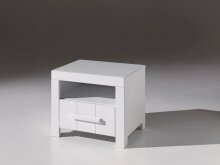 Nachtkonsole >ERIK< in Weiß aus Massiv Kiefer und MDF - 50x42x39cm (BxHxT)