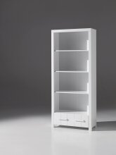 Regal >ERIK< in Weiß aus Massiv Kiefer und MDF - 87x205,5x39cm (BxHxT)