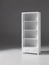 Regal >ERIK< in Weiß aus Massiv Kiefer und MDF - 87x205,5x39cm (BxHxT)