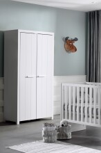 Kleiderschrank >ERIK< in Weiß - 99,5x205,5x57,5 (BxHxT)