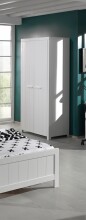 Kleiderschrank >ERIK< in Weiß - 99,5x205,5x57,5 (BxHxT)