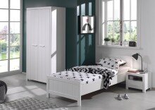 Kleiderschrank >ERIK< in Weiß - 99,5x205,5x57,5 (BxHxT)