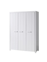 Kleiderschrank >ERIK< in Weiß aus Massiv...