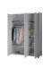 Kleiderschrank >ERIK< in Weiß aus Massiv Kiefer und MDF - 144x205,5x57,5 (BxHxT)