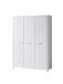 Kleiderschrank >ERIK< in Weiß aus Massiv Kiefer und MDF - 144x205,5x57,5 (BxHxT)