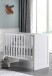 Babybett >ERIK< in Weiß aus Massiv Kiefer und MDF - 127x90x68cm (BxHxT)