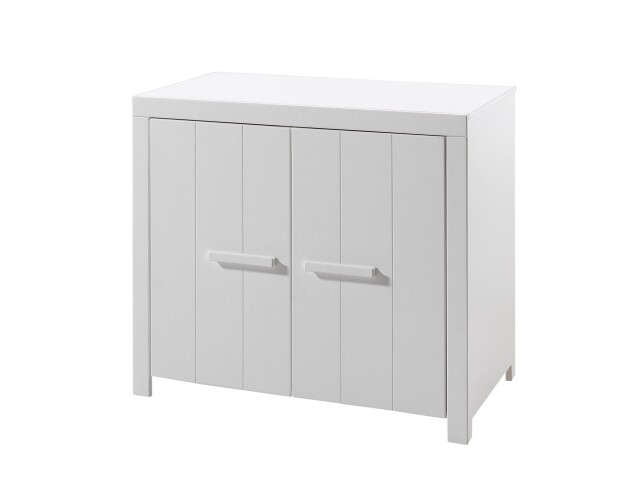 Kommode >ERIK< in Weiß aus Massiv Kiefer und MDF - 100x87x57cm (BxHxT)