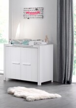 Kommode >ERIK< in Weiß aus Massiv Kiefer und MDF - 100x87x57cm (BxHxT)