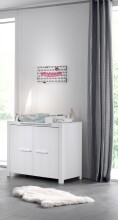 Wickelaufsatz >ERIK< in Weiß aus Massiv Kiefer und MDF - 76x10x54cm (BxHxT)