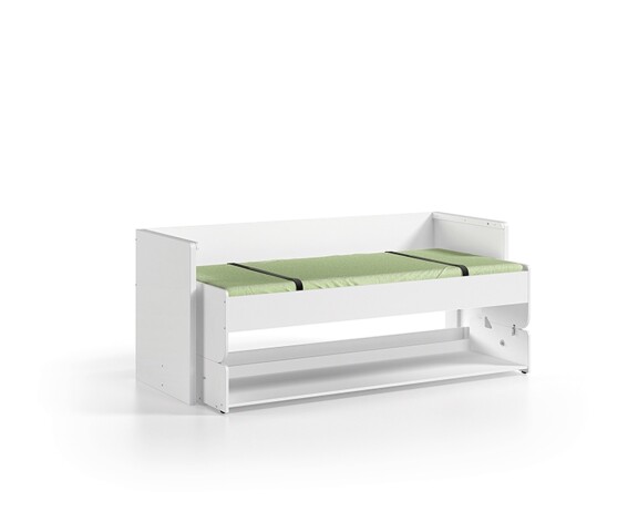 Funktionsbett >DENVER< in weiß - 216,5x148x109,5cm (BxHxT)