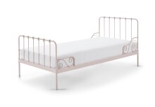 Metallbett >ALICE< in rosa aus Metall -...