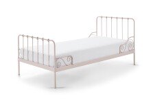 Metallbett >ALICE< in rosa aus Metall -...