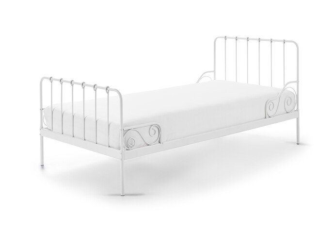 Metallbett >ALICE< in weiß aus Metall - 205x89,5x94,5cm (BxHxT)