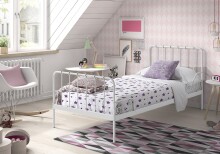 Metallbett >ALICE< in weiß aus Metall -...