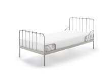 Metallbett >ALICE< in grau aus Metall -...