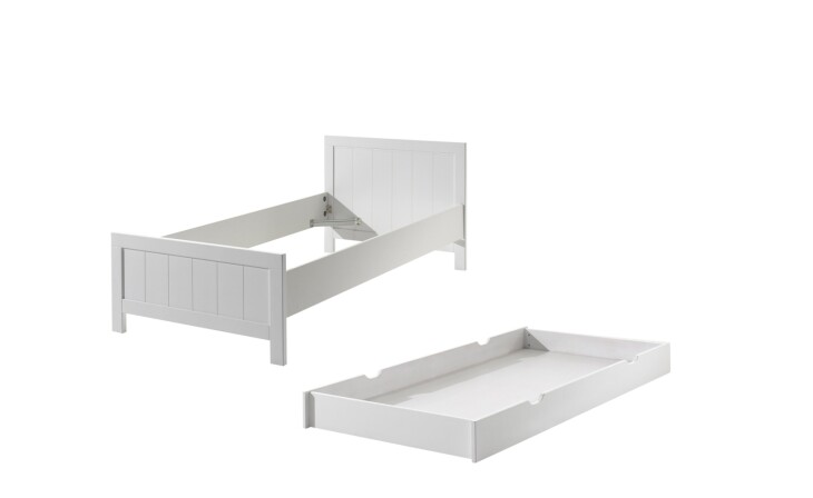 Jugendzimmer-Set >ERIK< in Weiß aus Massiv Kiefer und MDF