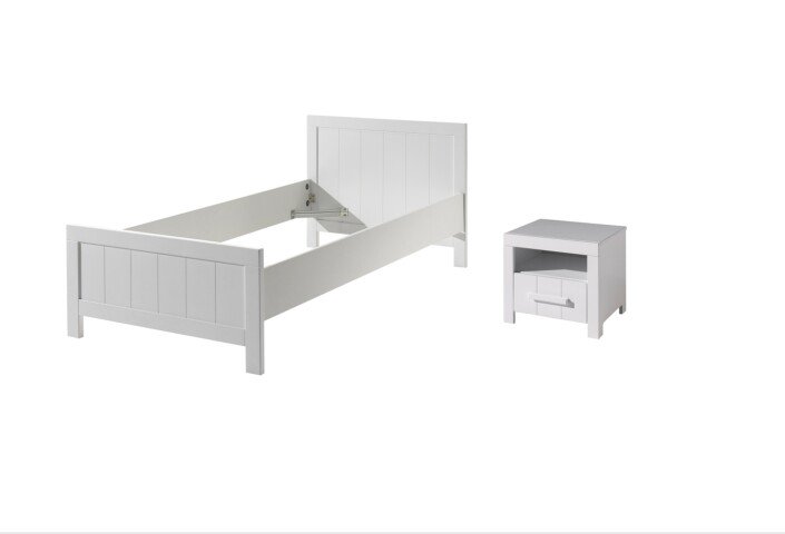 Jugendzimmer-Set >ERIK< in Weiß aus Massiv Kiefer und MDF