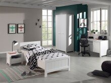 Jugendzimmer-Set >ERIK< in Weiß aus Massiv Kiefer und MDF