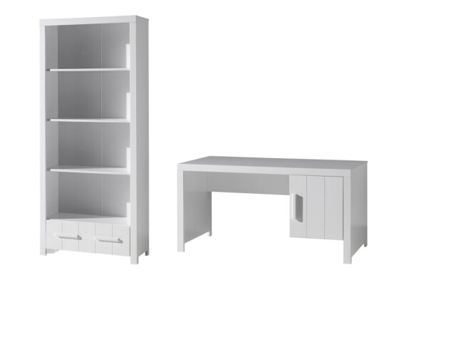 Jugendzimmer-Set >ERIK< in Weiß aus Massiv Kiefer und MDF