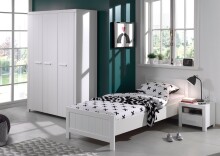 Jugendzimmer-Set >ERIK< in Weiß aus Massiv Kiefer und MDF