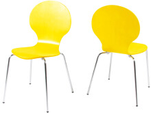 Stapelstuhl >Marcus< in Gelb aus MDF - 49x87x53cm...