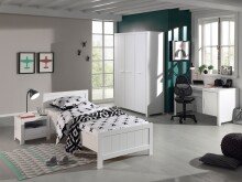 Jugendzimmer-Set >ERIK< in Weiß aus Massiv Kiefer und MDF