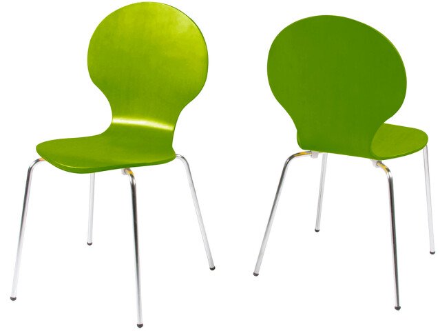 Stapelstuhl >Marcus< in grün aus MDF - 49x87x53cm (BxHxT)